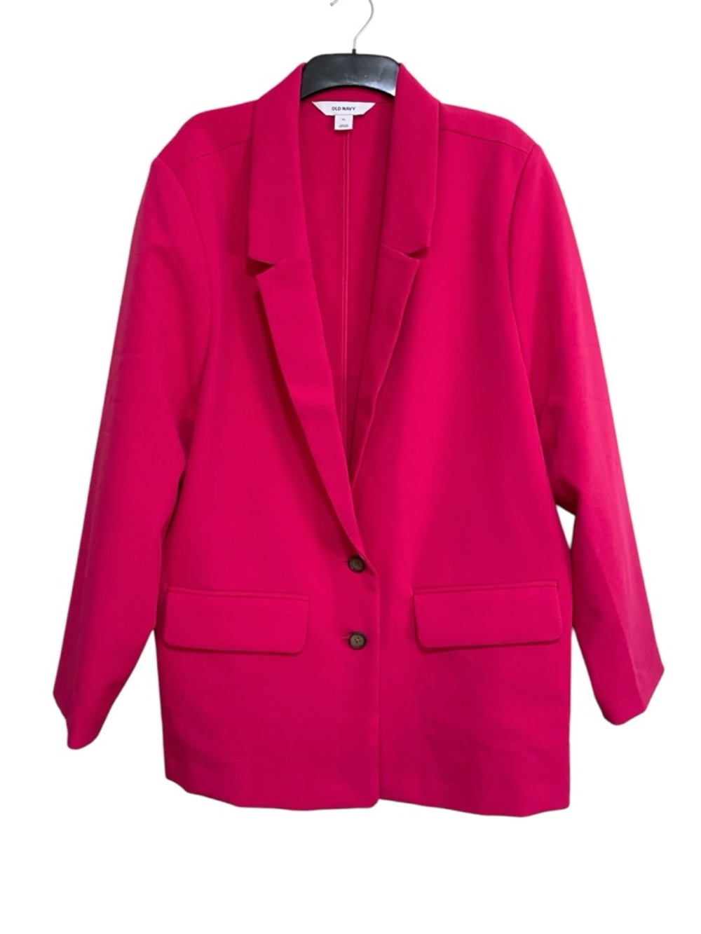 Old Navy Women's Crepe Relaxed Blazer Berry Pink Sz XL